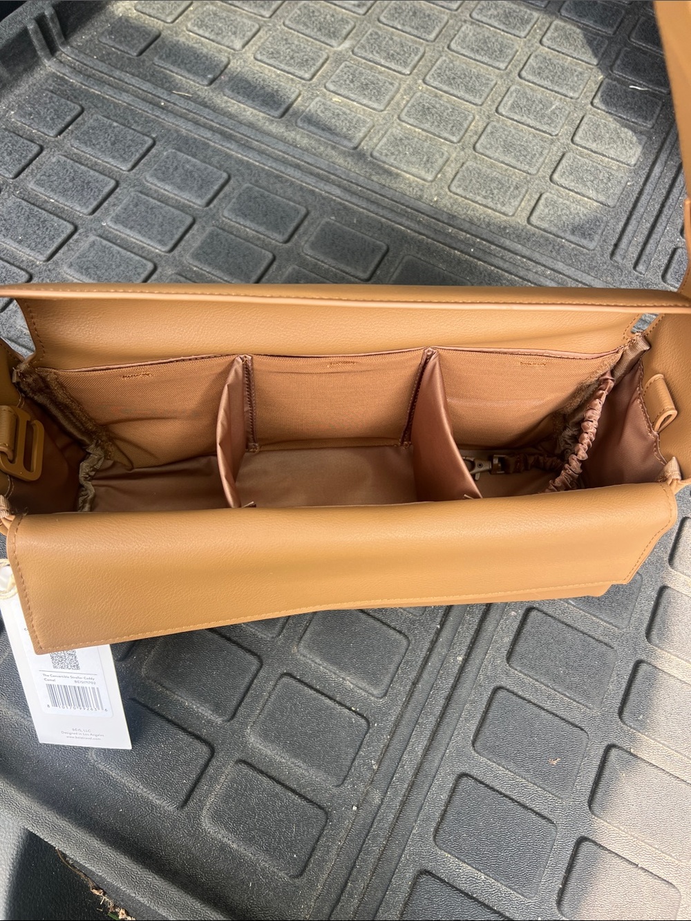 NWT BEIS Convertible Stroller Caddy/Shoulder Bag with Wide Strap Tan - Picture 5 of 12